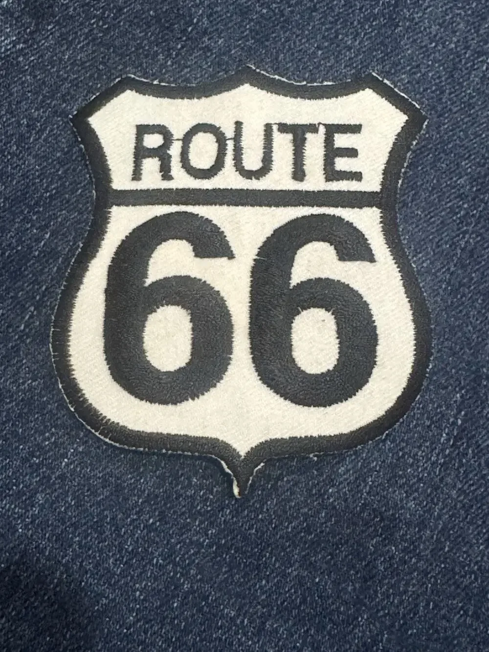 NOS Route 66 Highway Shield Patch Black White 3” Embroidered Iron On Vintage